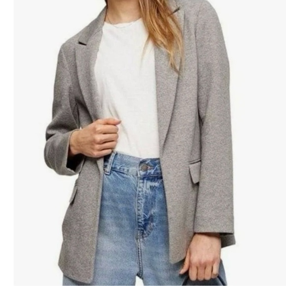 Topshop Classic Gray Blazer